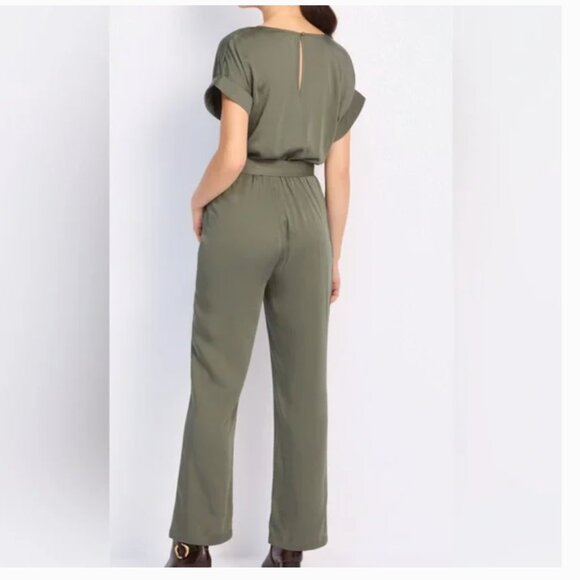 NWT Threads 4 Thought Odyssa EcoVero Jumpsuit Large Olive Green *No Belt - Picture 3 of 16